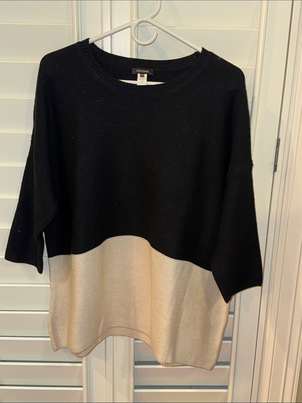 Kerisma Two-Tone Black and Cream Knit Sweater